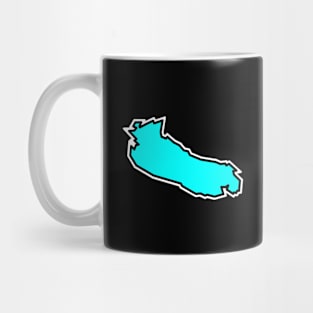 Gabriola Island in a Cool Turquoise Blue Colour - Simple Silhouette - Gabriola Island Mug